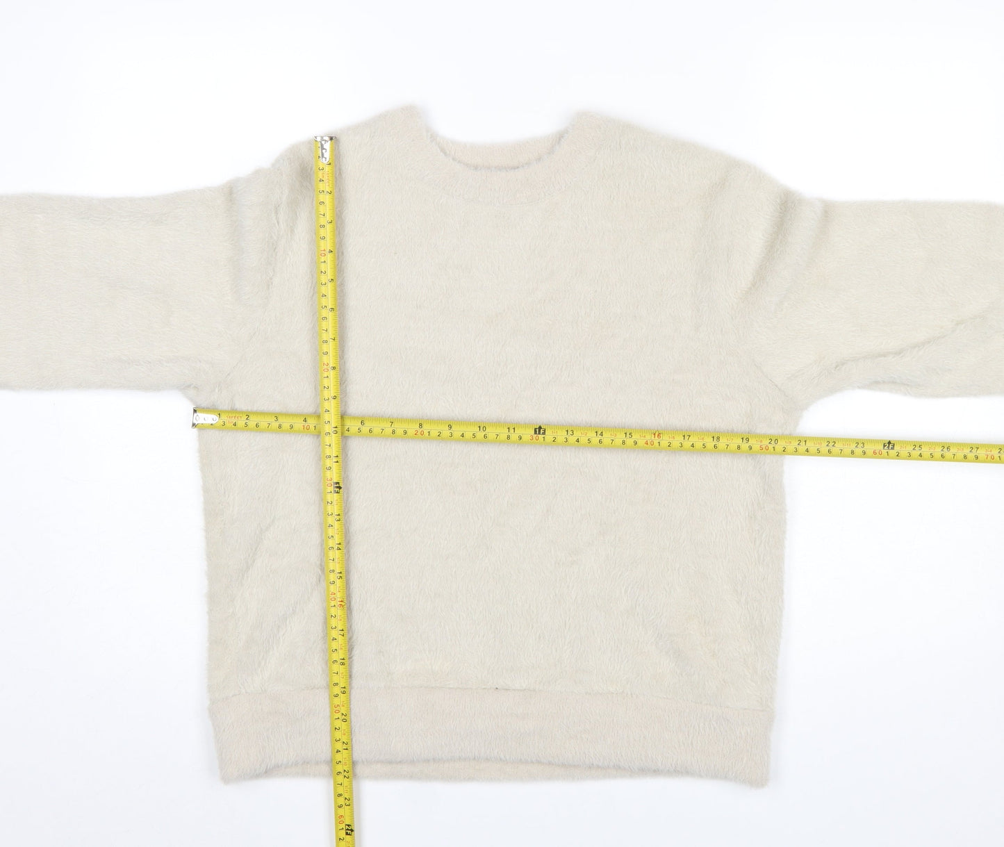 Marks and Spencer Women Beige Fleece Pullover Sweatshirt Size S
