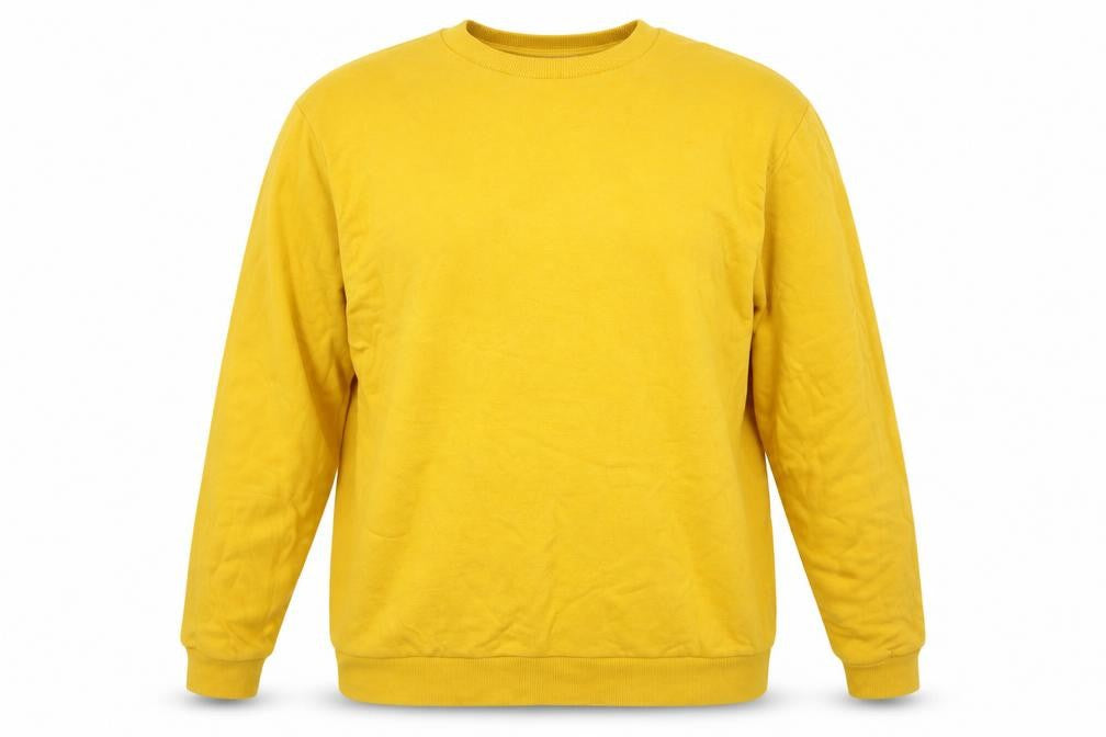 ASOS DESIGN Men's Yellow Sweatshirt L Regular Fit Crew Neck Pullover