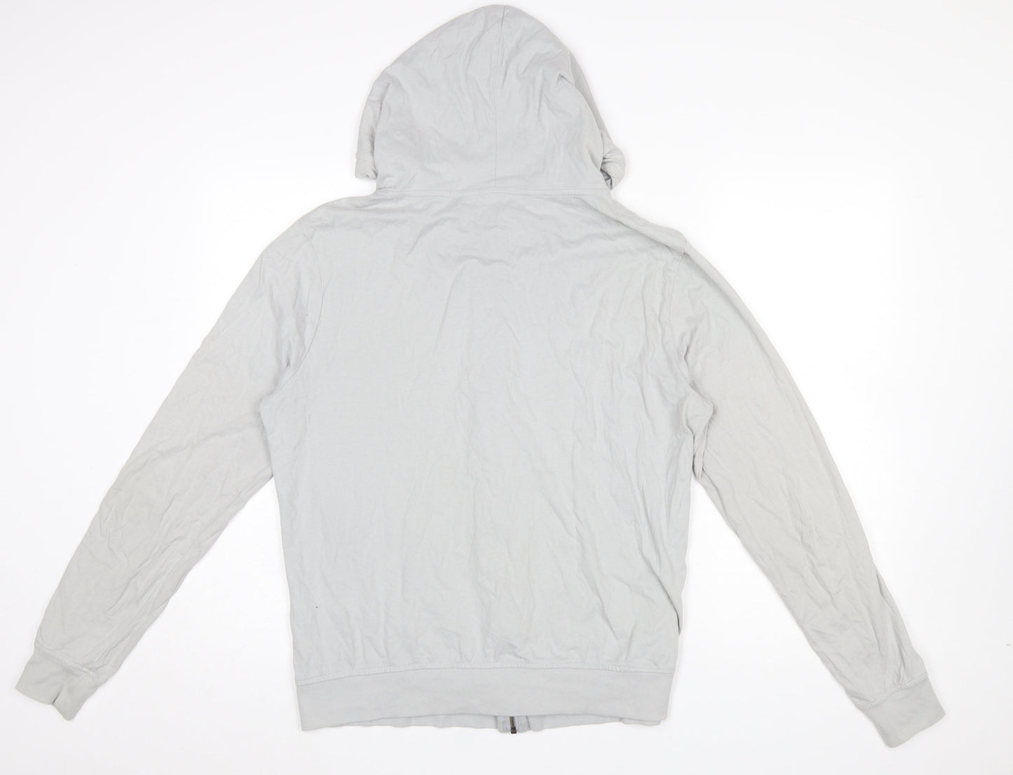 AllSaints Men's Grey Full Zip Hoodie Size L Regular Fit