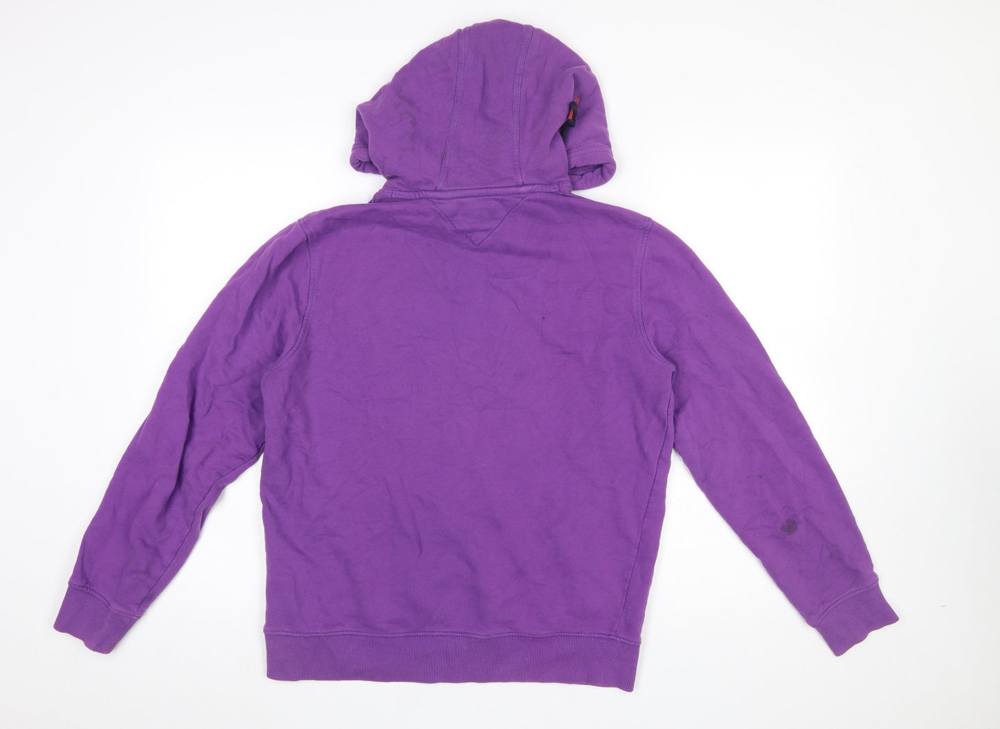 Tommy Jeans Men Purple Hoodie M Pullover Graphic Print Cotton