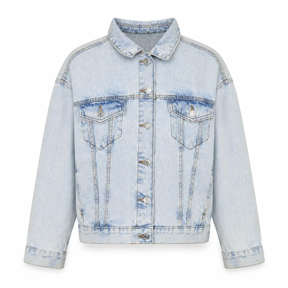 Front view of Denim Co. Women’s Blue Cotton Denim Jacket, size UK 6, Regular