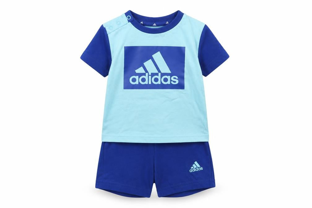 Adidas Unisex Baby Blue 6-9M Cotton Sports Shorts Set