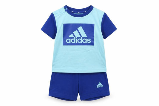 Adidas Unisex Baby Blue 6-9M Cotton Sports Shorts Set