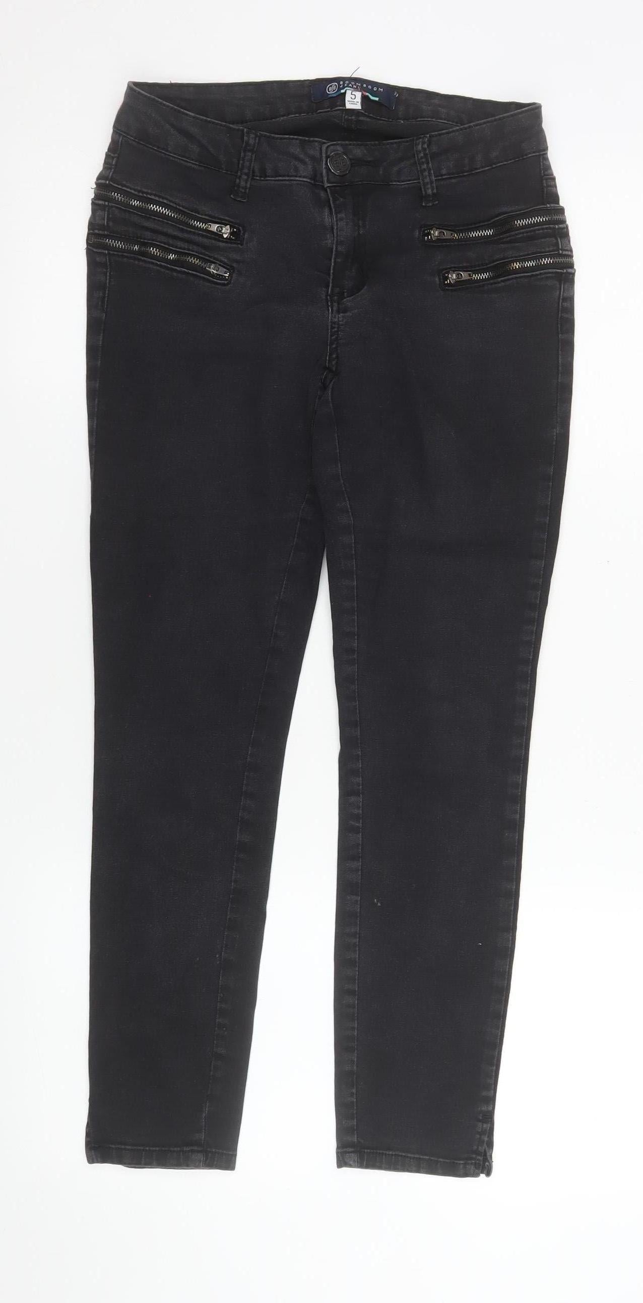 BoomBoom Jeans Women's Black Skinny Zip Pocket Stretch Jeans Size 5