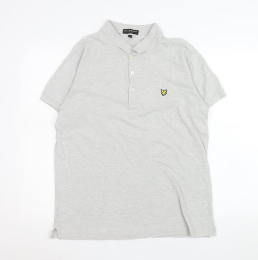Lyle & Scott Vintage Men's Grey Cotton Polo Shirt Size L