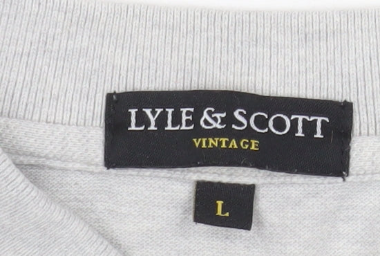 Lyle & Scott Vintage Men's Grey Cotton Polo Shirt Size L