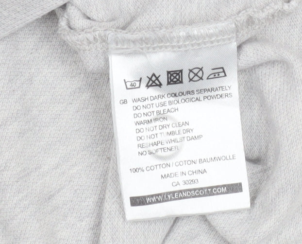 Lyle & Scott Vintage Men's Grey Cotton Polo Shirt Size L