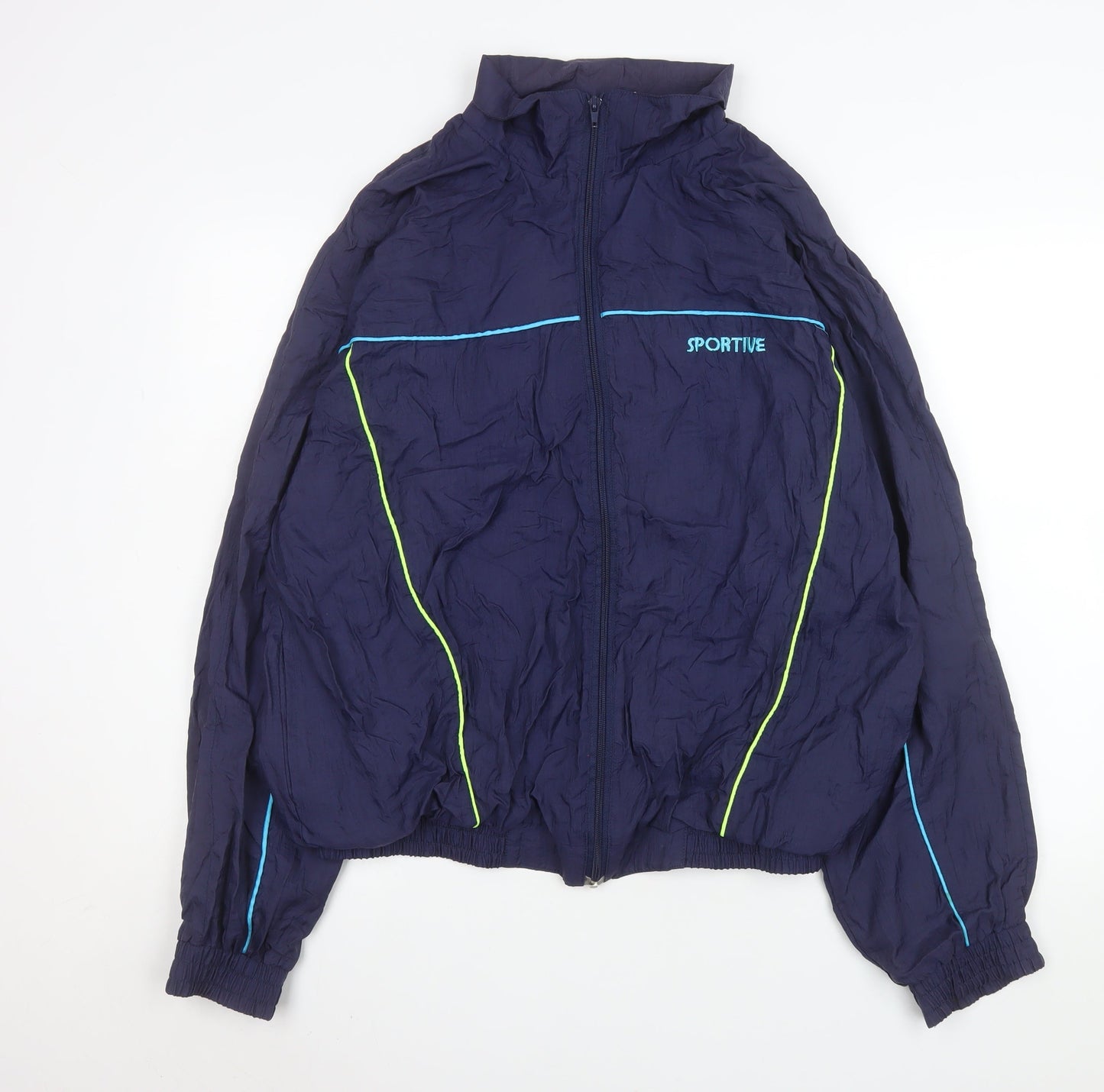 Sportive Men’s Blue Windbreaker Jacket L Lightweight Nylon