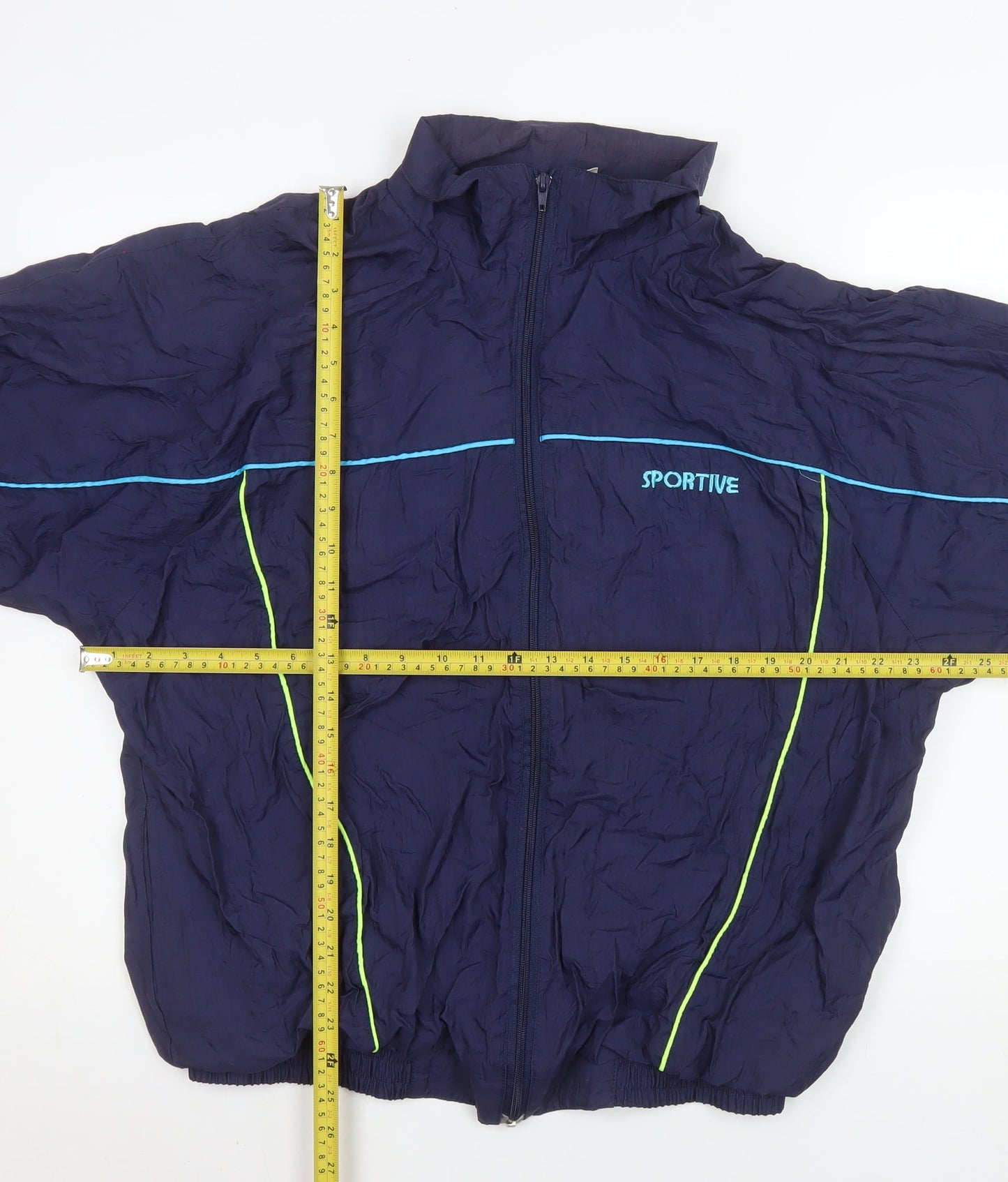 Sportive Men’s Blue Windbreaker Jacket L Lightweight Nylon