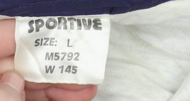 Sportive Men’s Blue Windbreaker Jacket L Lightweight Nylon