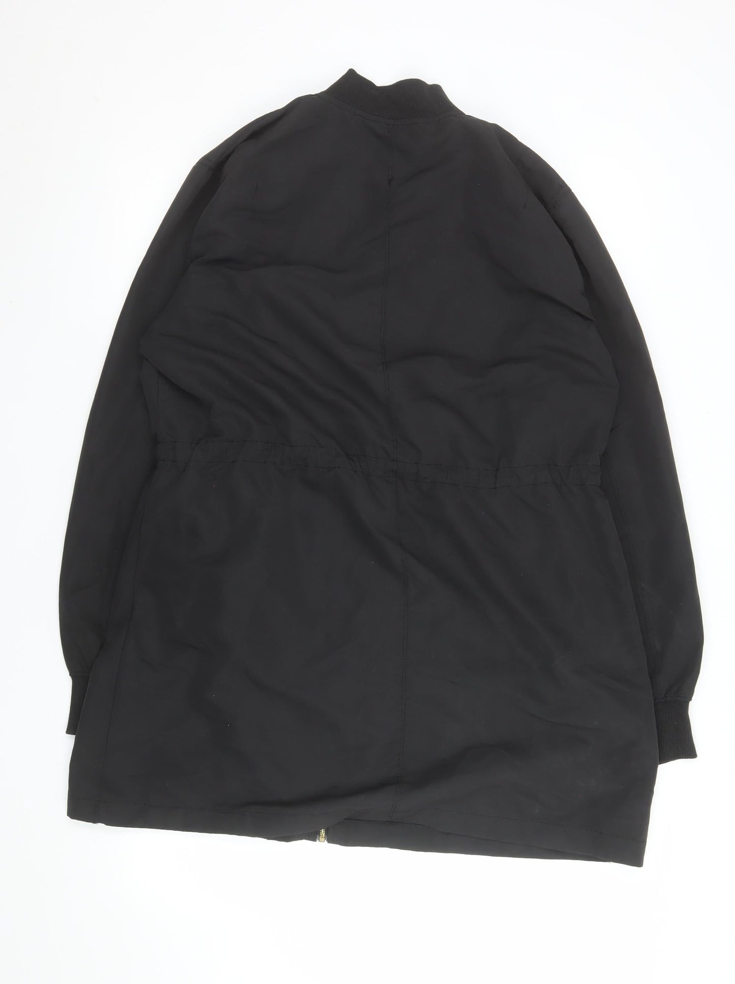 Boohoo Women’s Black Mid-Length Zip Parka Jacket Size M