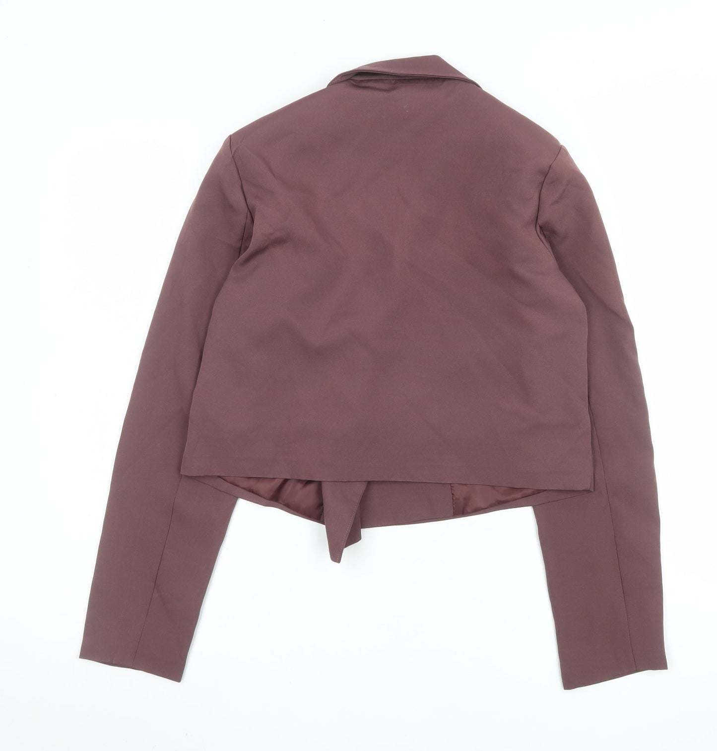 Heartbreak Women Brown Cropped Double-Breasted Blazer Size 8