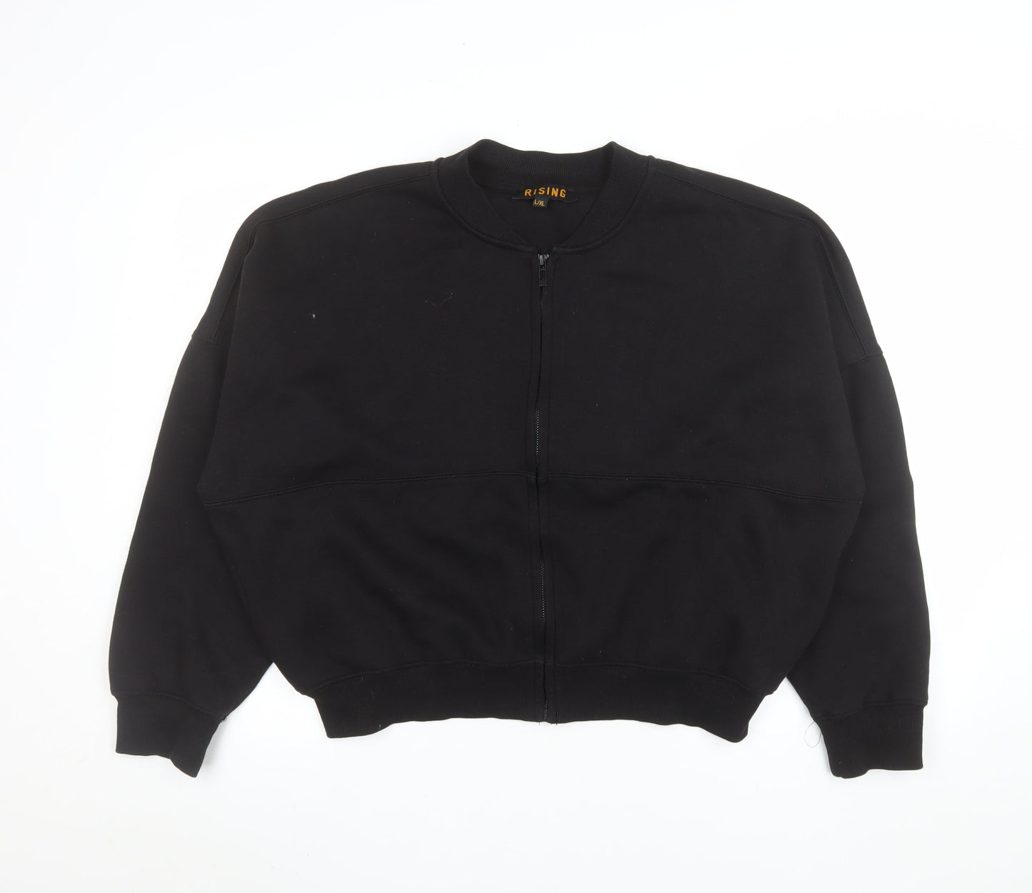 Rising Mens Black Cotton Blend Full Zip Casual Jacket L