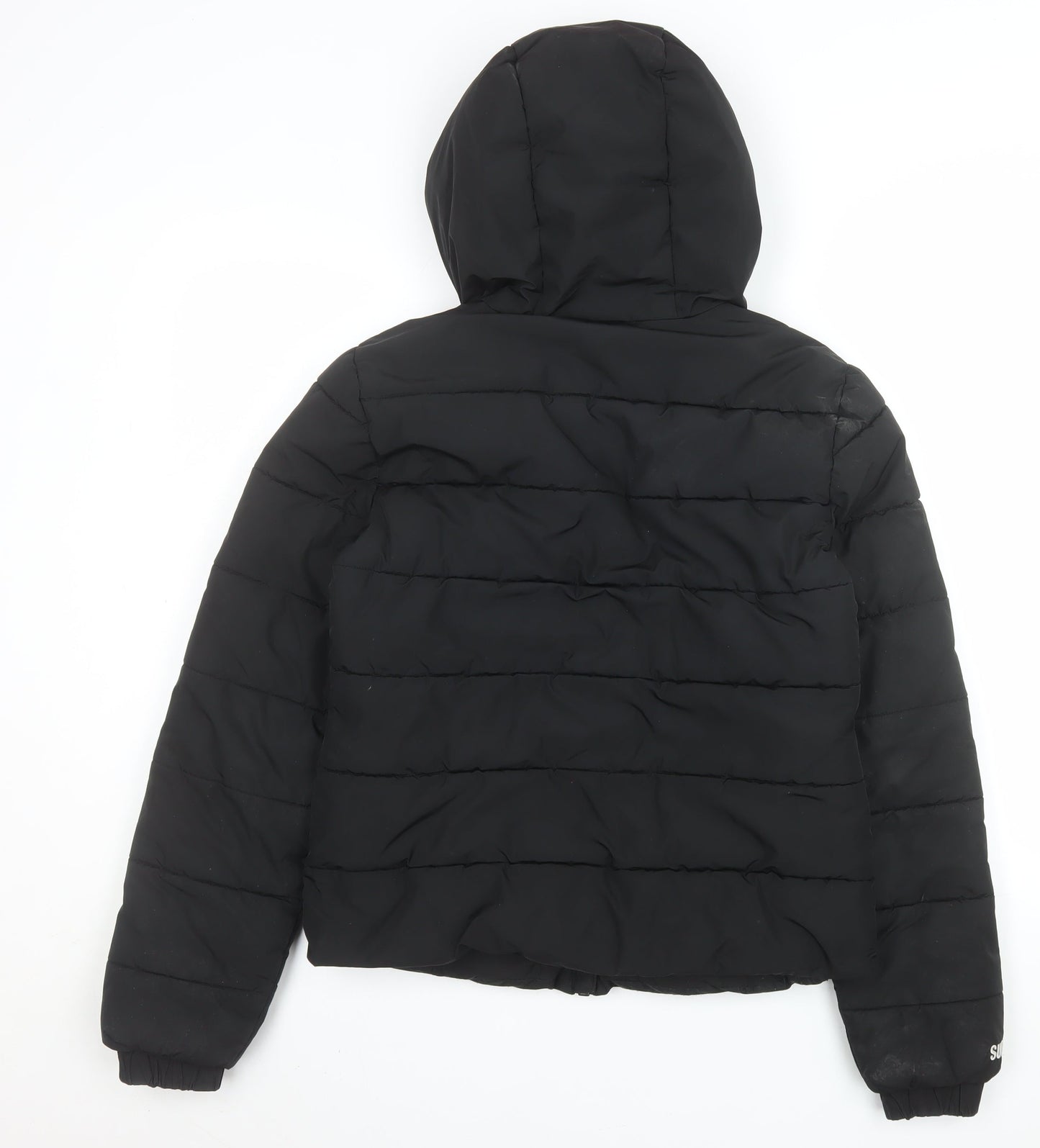 Superdry Womens Black Size 8 Hooded Puffer Jacket