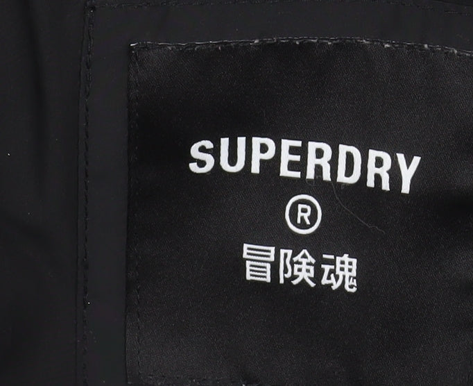 Superdry Womens Black Size 8 Hooded Puffer Jacket