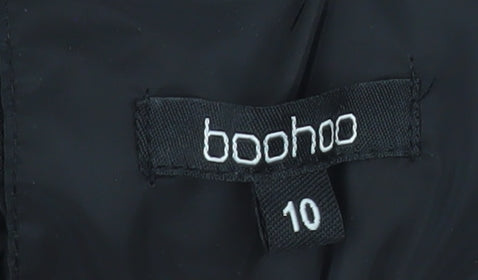 Boohoo Women’s Black Quilted Long Coat Size 10