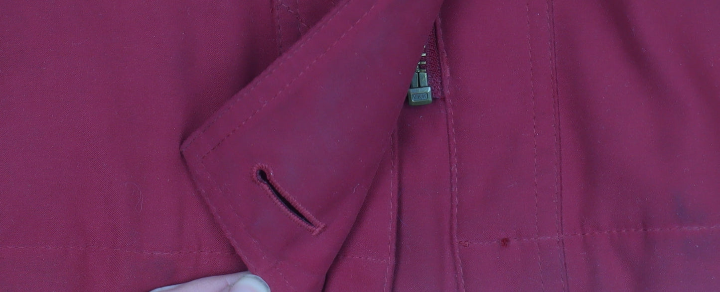 Dannimac Womens Red Hooded Mid-Length Rain Coat Size S