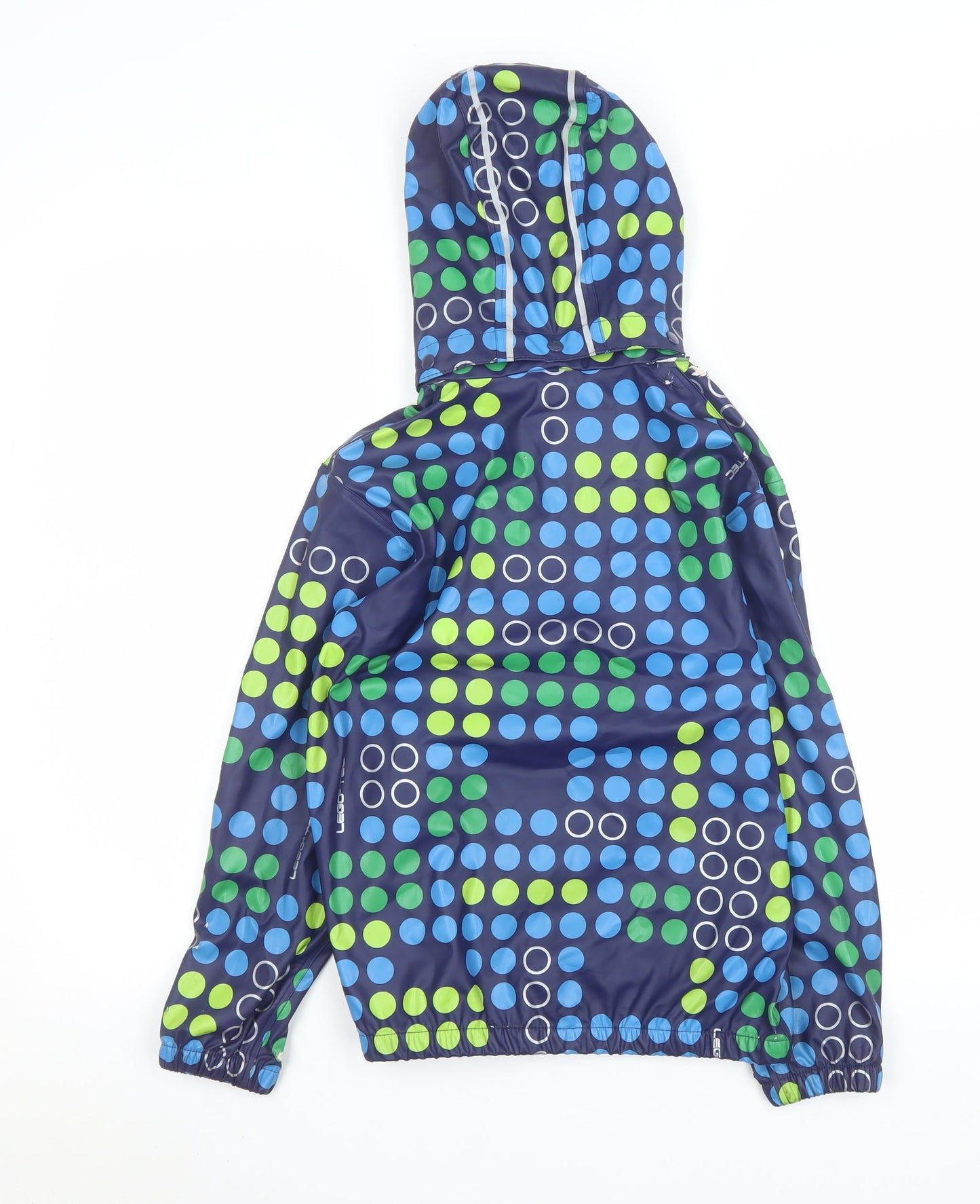 LEGO Boys Blue Polka Dot Waterproof Hooded Rain Coat 9 Years