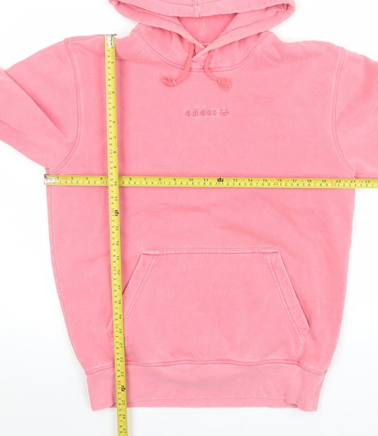 adidas Men's Pink XS Pullover Hoodie Logo Fleece Sweatshirt