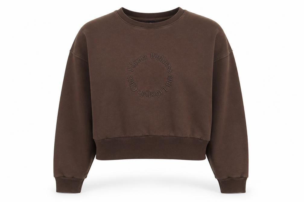 Forena Brown Crew Neck Women's Size 14 Pullover Sweatshirt
