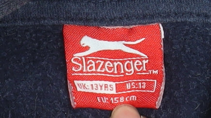 Slazenger Boys Blue Fleece Pullover Hoodie 13 Years Regular Fit