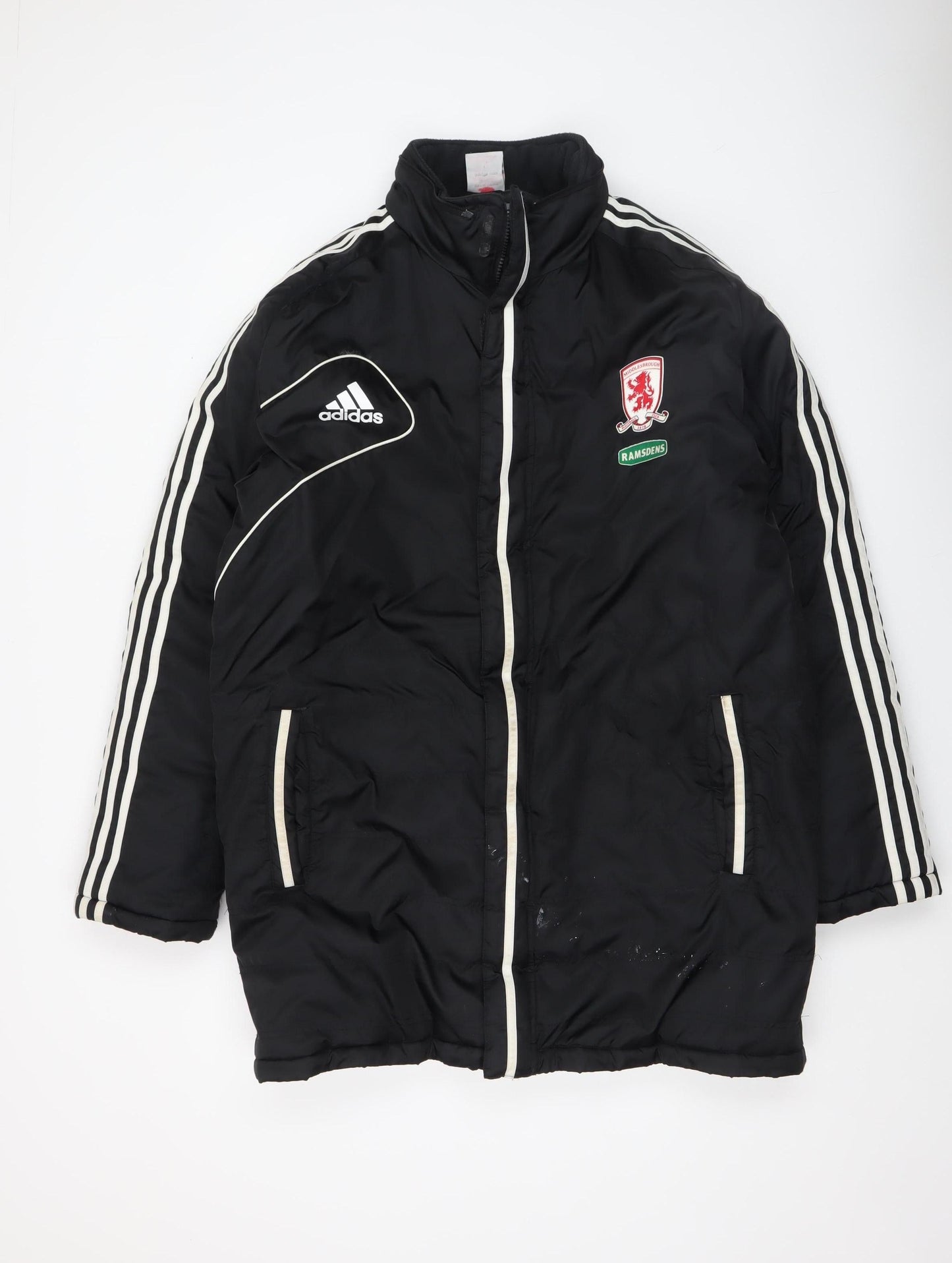 Adidas Mens Black Insulated Puffer Jacket Size M Football Style