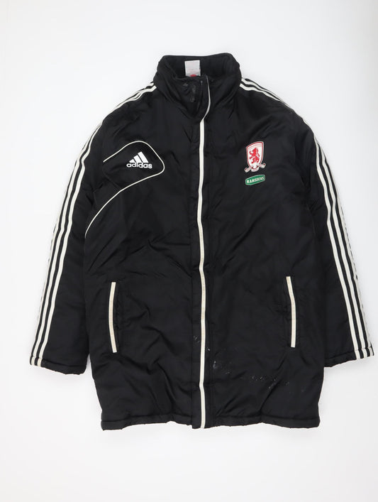 Adidas Mens Black Insulated Puffer Jacket Size M Football Style
