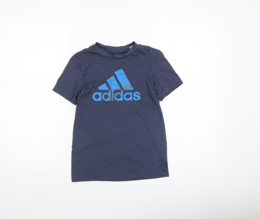 Adidas Boys Blue Short Sleeve Logo T-Shirt 9-10 Years