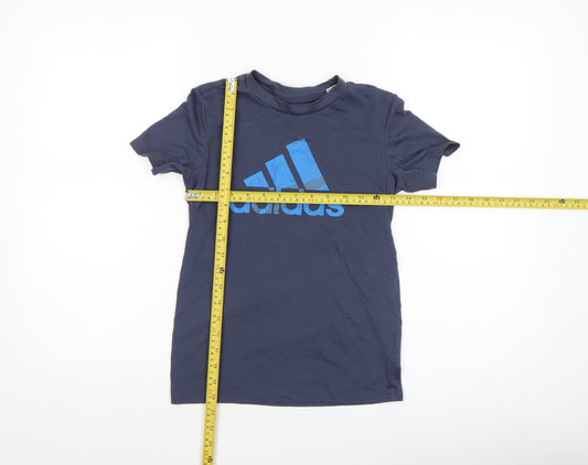 Adidas Boys Blue Short Sleeve Logo T-Shirt 9-10 Years