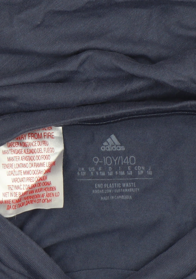 Adidas Boys Blue Short Sleeve Logo T-Shirt 9-10 Years