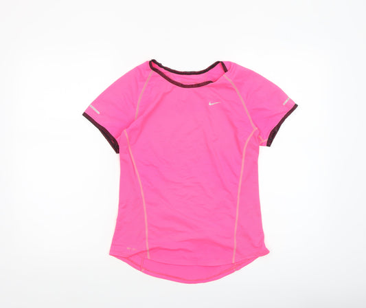 Nike Women's Pink Dri-FIT Running Top S Short Sleeve Athletic T-Shirt