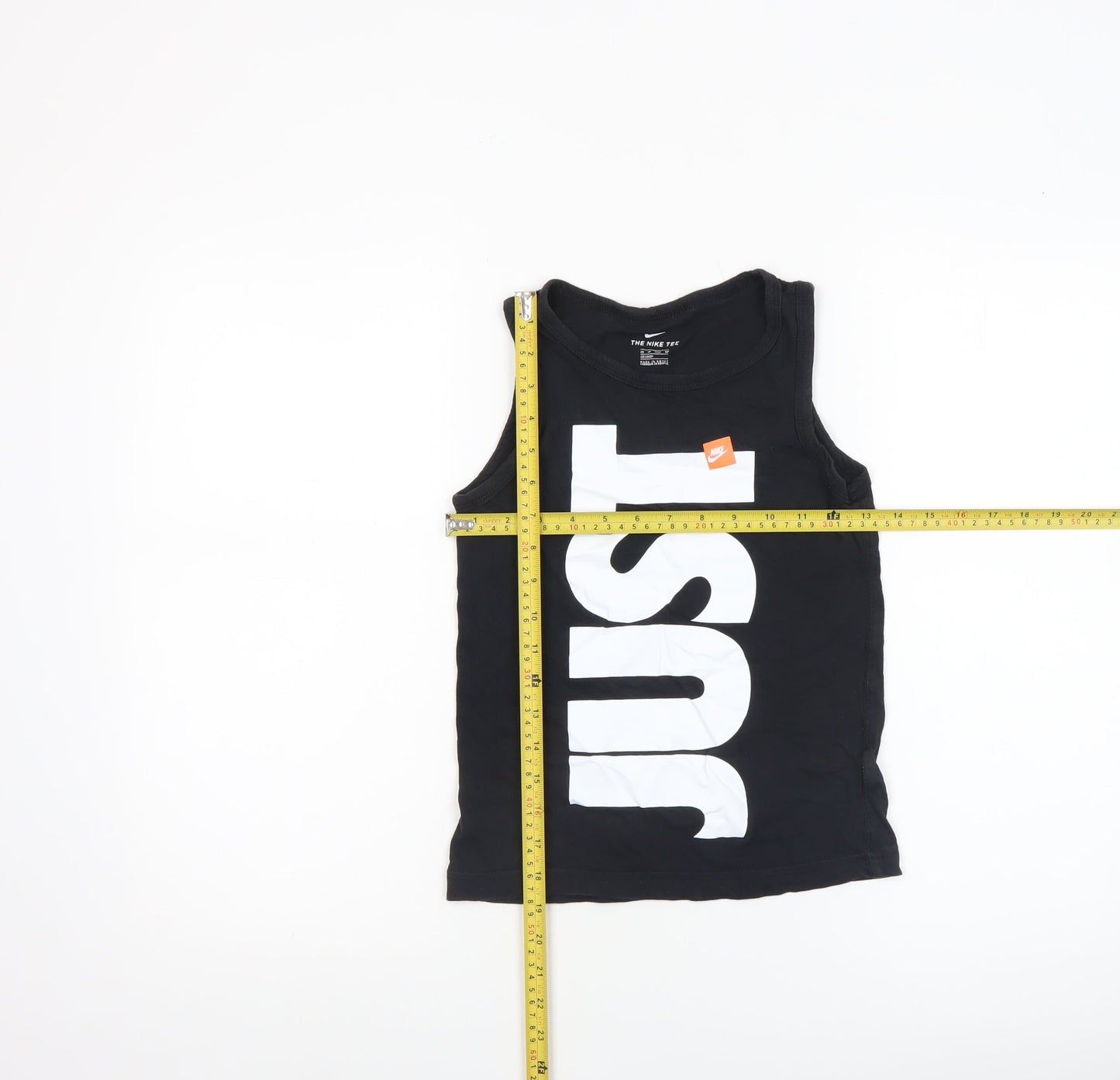 Nike Boys Black Tank Top 7-8 Years Sleeveless Sports Graphic Tee