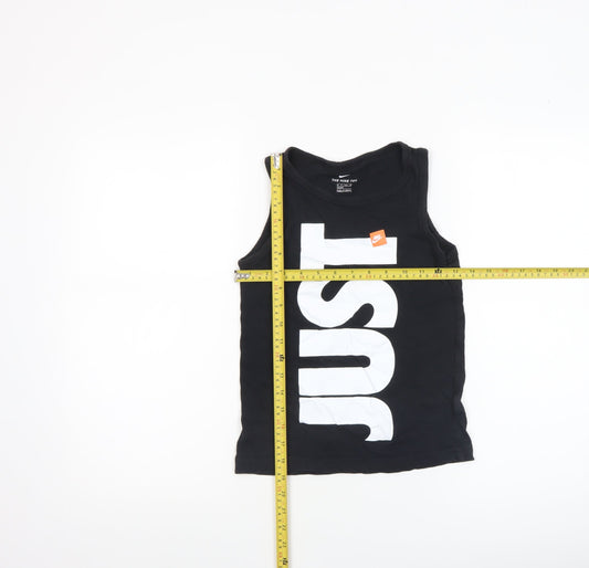 Nike Boys Black Tank Top 7-8 Years Sleeveless Sports Graphic Tee