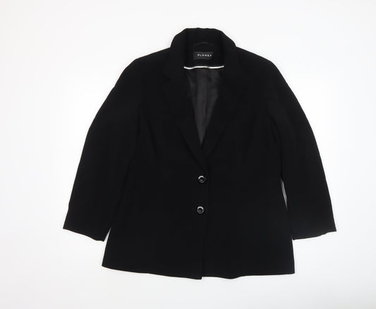 Planet Womens Black Size 14 Classic Single-Breasted Blazer