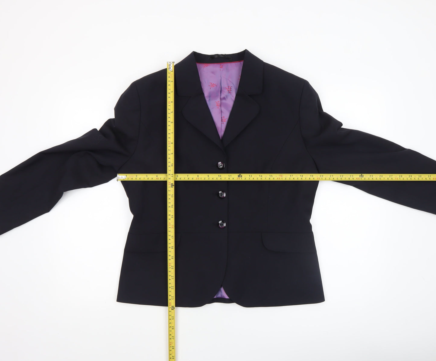 Brook Taverner Womens Black Size 14R Classic Wool Blend Suit Jacket