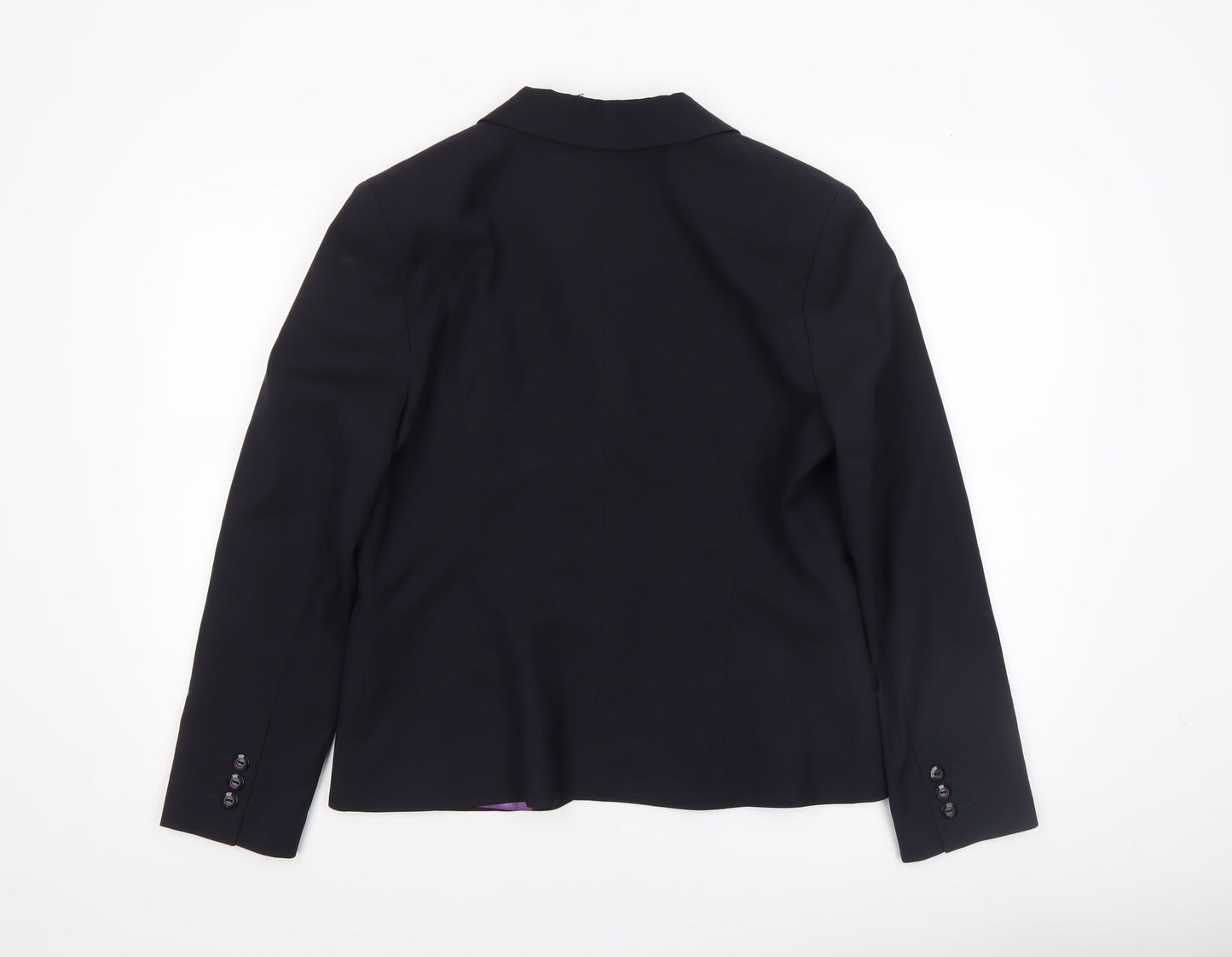 Brook Taverner Womens Black Size 14R Classic Wool Blend Suit Jacket