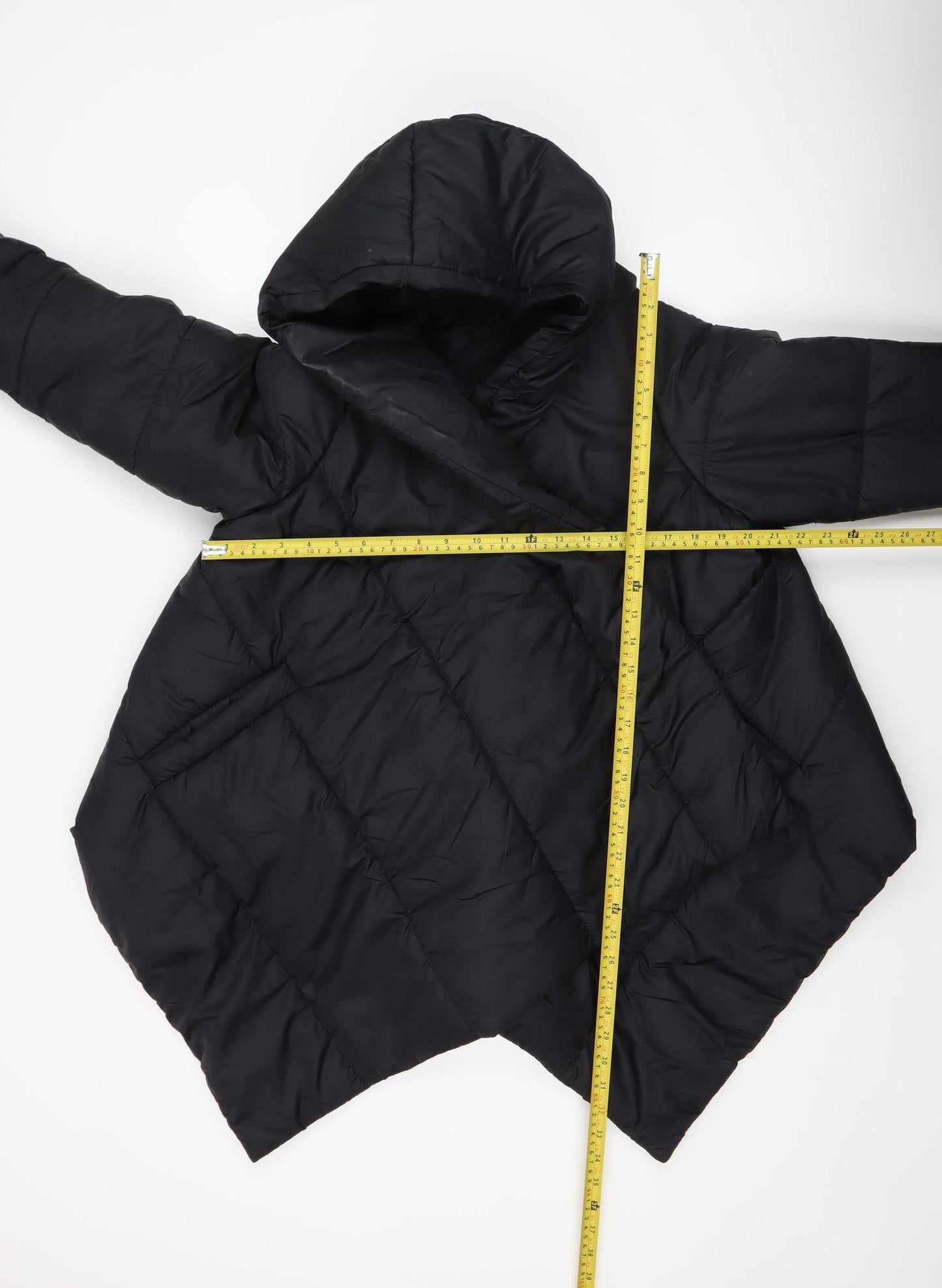 Aakasha Women's Black Hooded Puffer Coat Size S Regular Relaxed Fit
