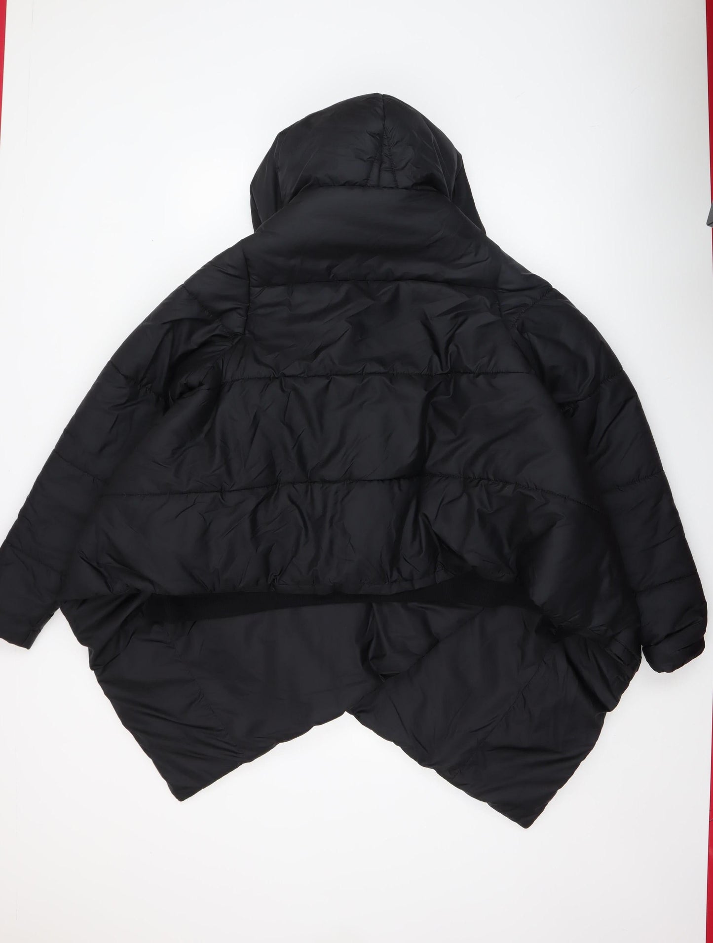 Aakasha Women's Black Hooded Puffer Coat Size S Regular Relaxed Fit