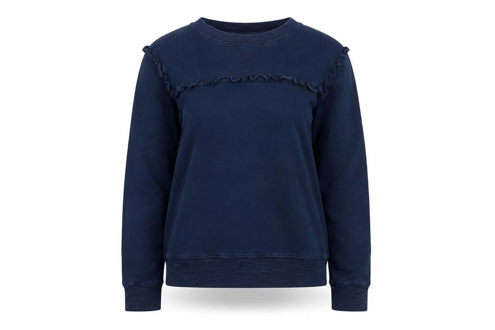 Marks and Spencer Women Navy Blue Ruffle Trim Sweatshirt Size 14