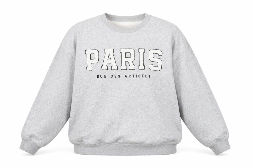 H&M Men’s Grey Paris Logo Pullover Sweatshirt XL Regular Fit