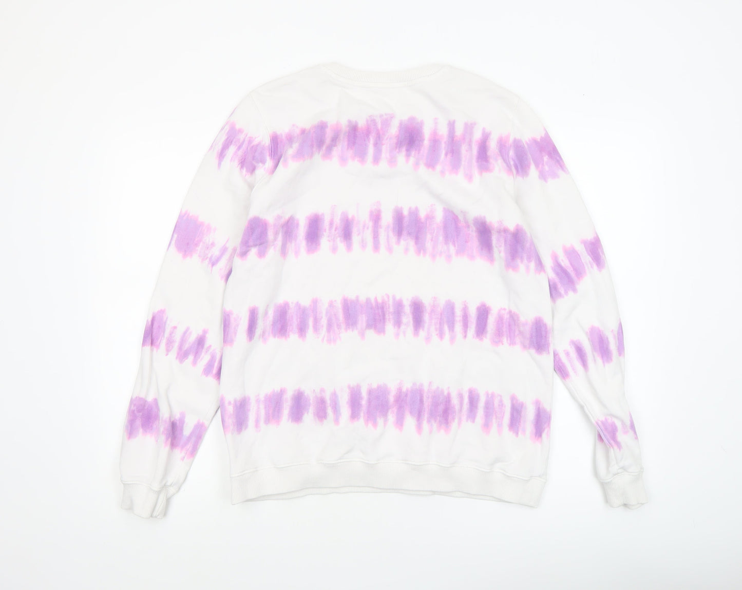 Strong Girls Club Women's White Purple Tie Dye Cotton Sweatshirt Size S