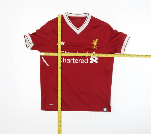 New Balance Boys Red Football Jersey Short Sleeve Athletic T-Shirt Size M