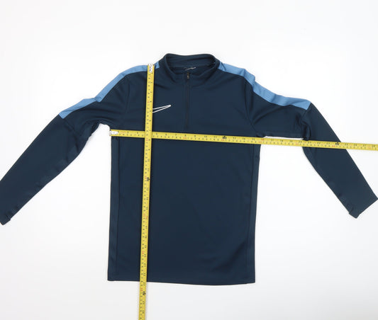 Nike Women's Blue Long Sleeve 1/4 Zip Athletic T-Shirt Size M