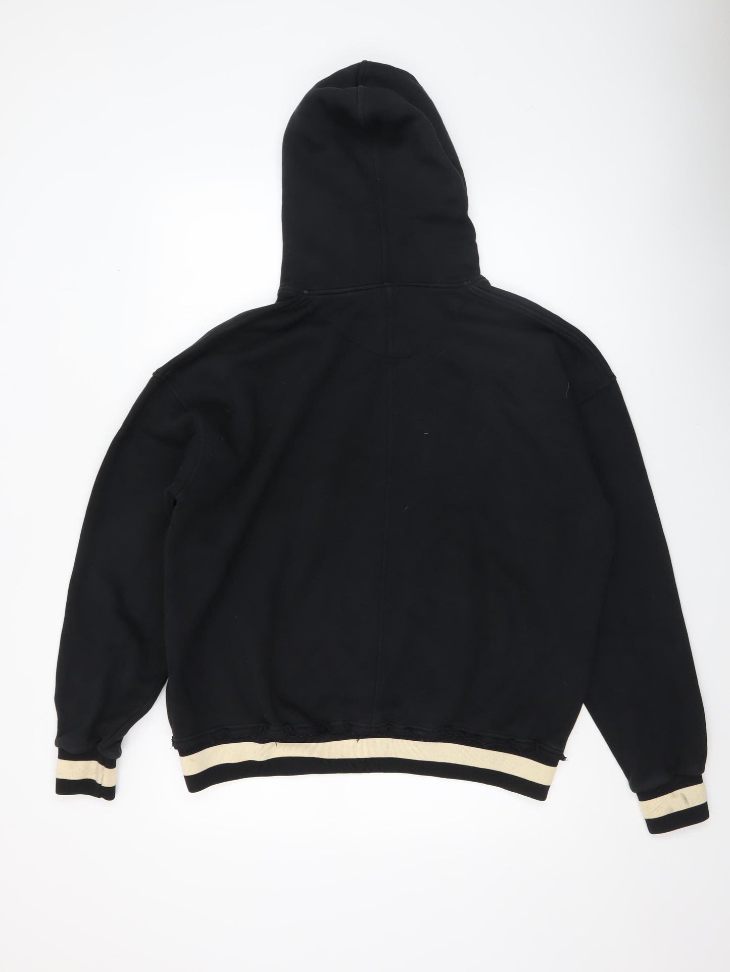 CALI Mens Black Pullover Hoodie Medium Cotton Winter Casual