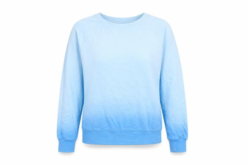 Marks and Spencer Women Blue Ombre Cotton Pullover Sweatshirt Size 6