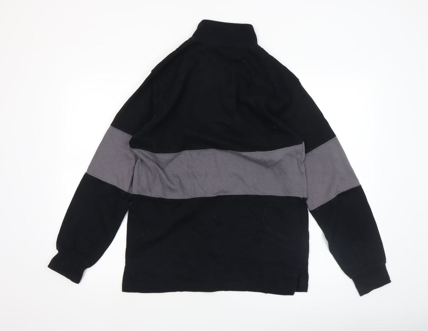 YAE Men’s Black & Grey 1/2 Zip Pullover Sweatshirt Small