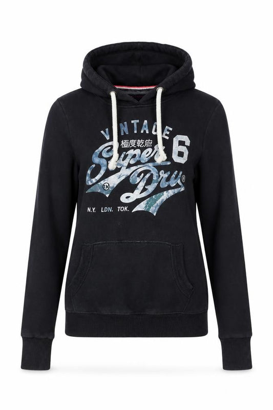 Superdry Women's Black Premium Entry Hood Small Pullover Hoodie