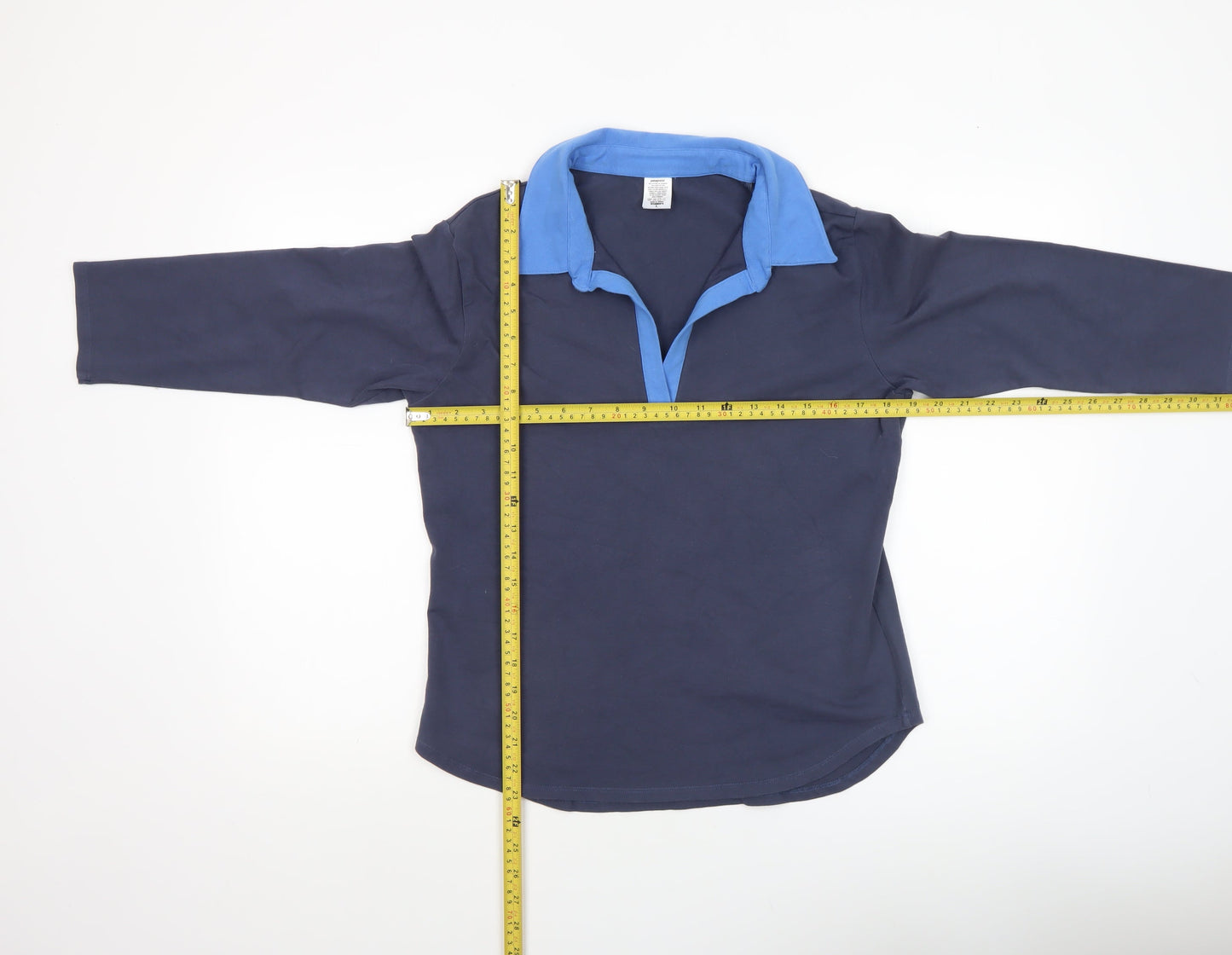 Patagonia Women’s Blue 3/4 Sleeve Cotton Collared Polo Shirt Size L
