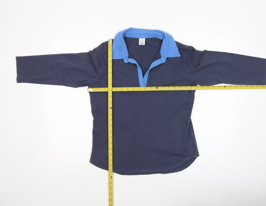 Patagonia Women’s Blue 3/4 Sleeve Cotton Collared Polo Shirt Size L
