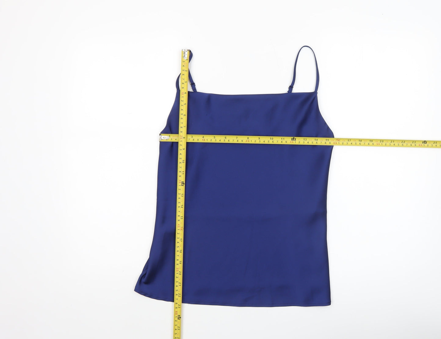 Oasis Women Blue Camisole Satin Tank Top Size 10